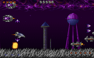 Dark Moon (DOS) screenshot: Vertical shooting