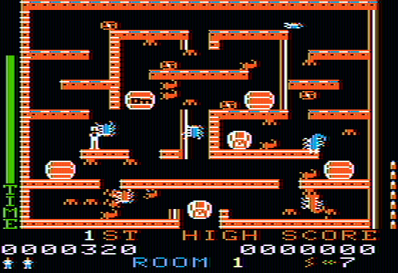Lost Tomb (Apple II) screenshot: Death by spider