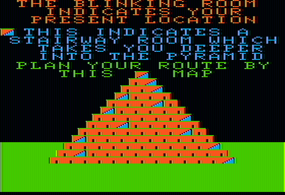Lost Tomb (Apple II) screenshot: This map proves helpful in the stairways