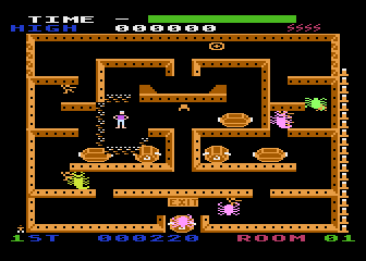 Lost Tomb (Atari 8-bit) screenshot: Just clearing the way....