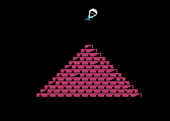 Lost Tomb (Atari 8-bit) screenshot: Ready for landing
