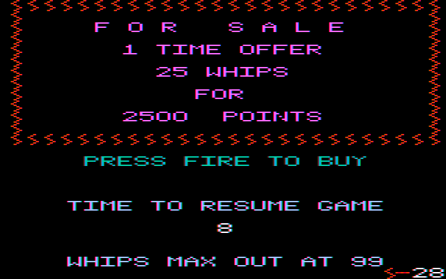 Lost Tomb (PC Booter) screenshot: Those salesmen get everywhere (CGA w/ composite monitor)