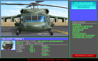 Gunship 2000 (Amiga CD32) screenshot: Blackhawk. She's a beast!