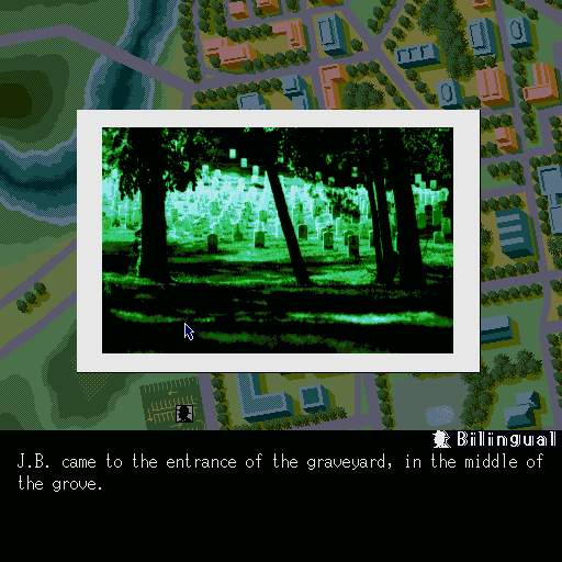 Murder Club (Sharp X68000) screenshot: Graveyard