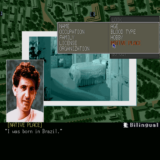 Murder Club (Sharp X68000) screenshot: Oh yeah? Do you know Leonardo Susi?