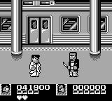 Nekketsu Kōha Kunio-kun: Bangai Rantōhen (Game Boy) screenshot: Coward has a knife.