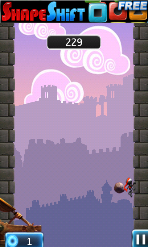 NinJump Deluxe (Android) screenshot: Watch out for that boulder.