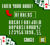 Vegas Games (Game Boy Color) screenshot: Enter your name.