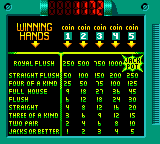 Vegas Games (Game Boy Color) screenshot: "Winning Hands"...
