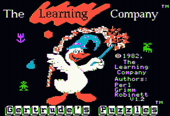 Gertrude's Puzzles (Apple II) screenshot: Title screen