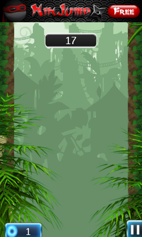 NinJump Deluxe (Android) screenshot: Start of jungle level