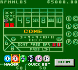 Vegas Games (Game Boy Color) screenshot: Craps, that's right.