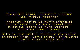 Gold of the Realm (Amiga) screenshot: Credits.