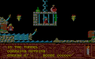 Sorcery+ (Amiga) screenshot: No key available to unlock the prison cell.
