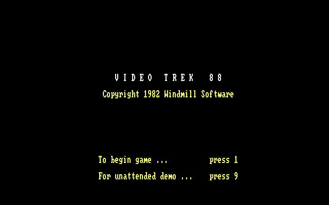 Video Trek 88 (DOS) screenshot: Title screen