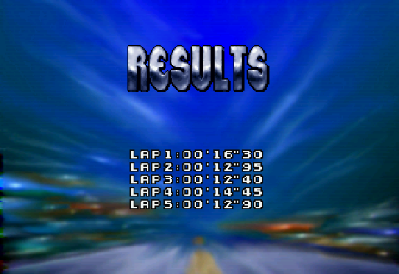 Atari Karts (Jaguar) screenshot: Results screen.