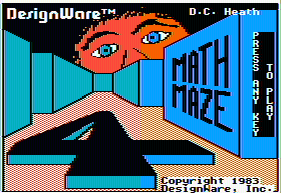 Math Maze (Apple II) screenshot: Title screen
