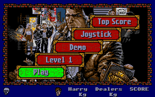 Operation: Cleanstreets (Amiga) screenshot: Main menu.