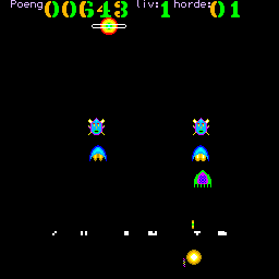 Tiki Invaders (Tiki 100) screenshot: Getting killed