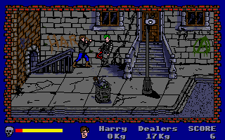 Operation: Cleanstreets (Amiga) screenshot: Fighting a punk.