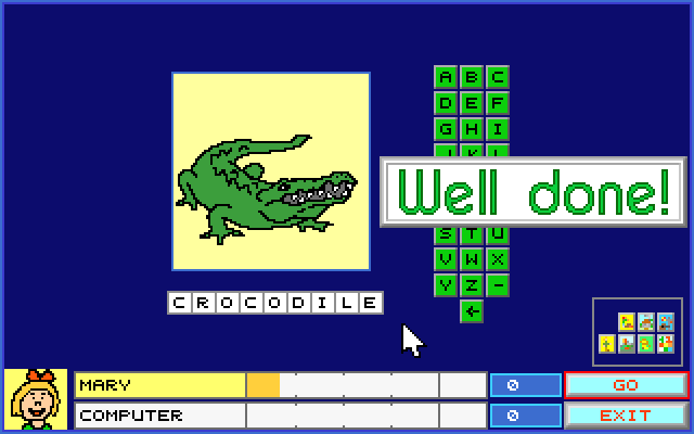 You and Me: Angielski dla dzieci - część 1 (DOS) screenshot: Solved