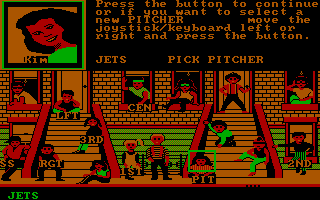 Street Sports Baseball (DOS) screenshot: Kim's Profile