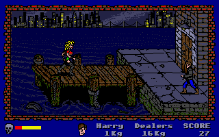 Operation: Cleanstreets (Amiga) screenshot: Danger by the docks.