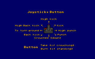 Operation: Cleanstreets (Amiga) screenshot: Joystick instructions.