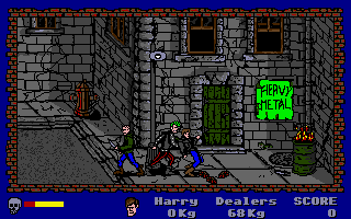 Operation: Cleanstreets (Amiga) screenshot: Assaulted by punks.