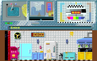 The Big Deal (Amiga) screenshot: The left part of the kitchen.