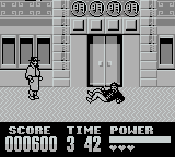 Darkman (Game Boy) screenshot: The henchman gets knocked to the floor with a thud