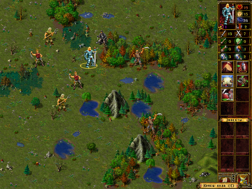 Eador: Genesis (Windows) screenshot: An early encounter with a bandit mob.