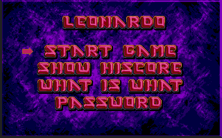 Leonardo (Atari ST) screenshot: Main menu