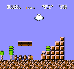 All Night Nippon Super Mario Bros. (NES) screenshot: Standing in front of microphones