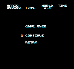 continue super mario bros nes