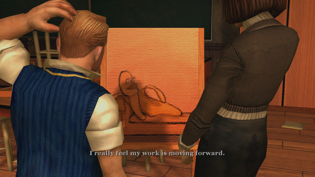 Bully: Scholarship Edition (Windows) screenshot: Hm... I kinda see what you're implying with this art here