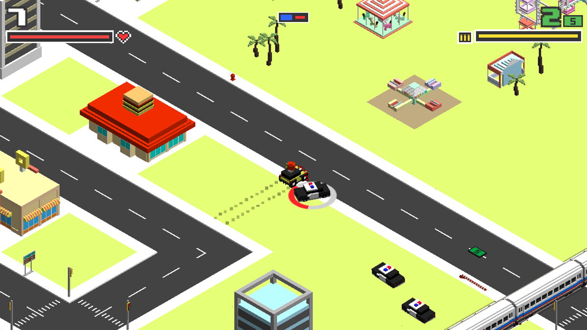 Smashy Road: Arena (Android) screenshot: A game in progress