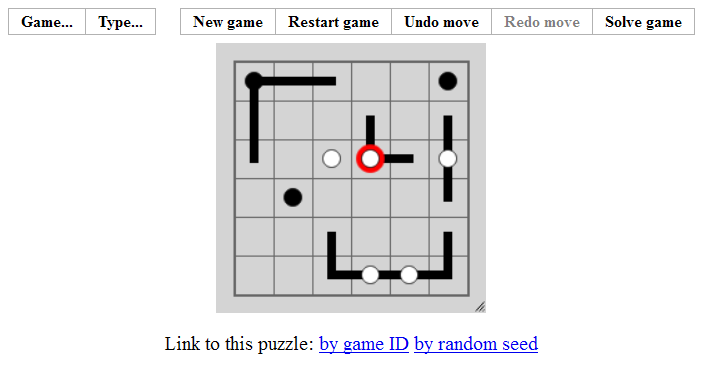 Pearl (Browser) screenshot: A smaller puzzle (errors are indicated in red)