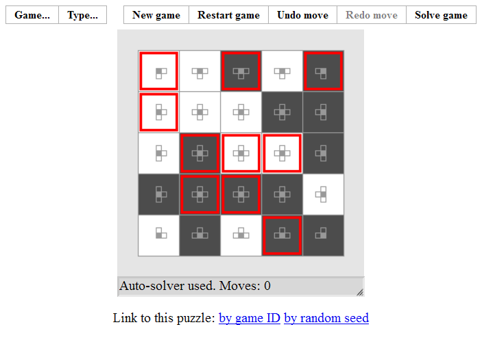Flip (Browser) screenshot: Results of using the auto-solver