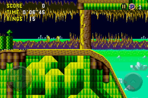 Sonic CD (Android) screenshot: In a more primeval looking time for this stage
