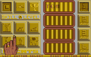 Gary Linekers Superskills (Atari ST) screenshot: Selecting a skill