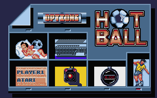 Hotball (Atari ST) screenshot: Main menu