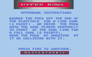 Hyperbowl (Atari ST) screenshot: Instructions