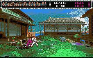 The Karate Kid: Part II - The Computer Game (Atari ST) screenshot: Fighting outside