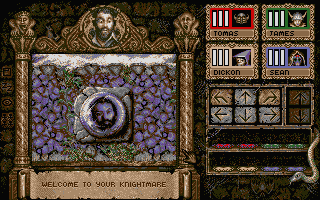 Knightmare (Atari ST) screenshot: A talking head