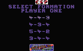 Gary Lineker's Hot-Shot! (Atari ST) screenshot: Formation selection screen