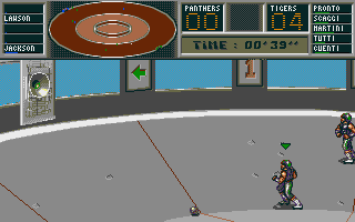 Killerball (Atari ST) screenshot: That's the goal up front