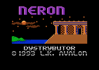 Neron (Atari 8-bit) screenshot: Title screen