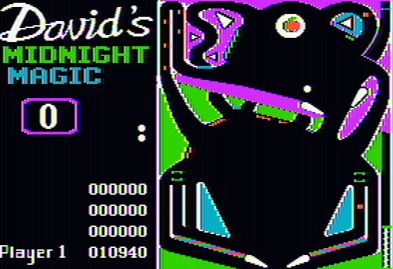 David's Midnight Magic (Apple II) screenshot: A game in progress