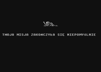 Miecze Valdgira II: Władca Gór (Atari 8-bit) screenshot: Game over